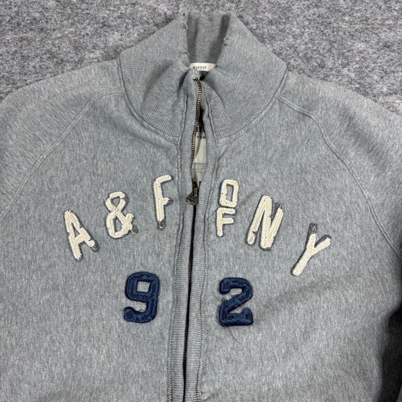 Abercrombie & Fitch Men's Y2K Light Gray High Neck Zip Up Jacket Size XL - Picture 3 of 16
